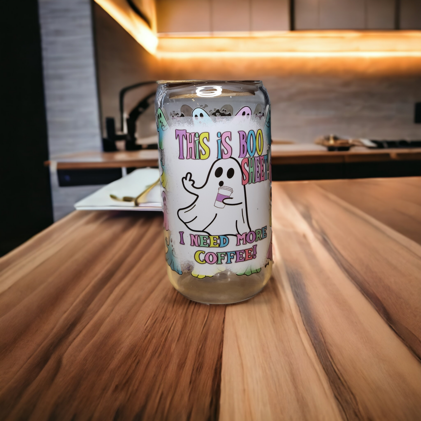 "Boo sheet" 16oz Beer Can Glass