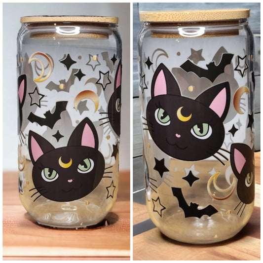 Cats & Bats 16oz Beer Can Glass