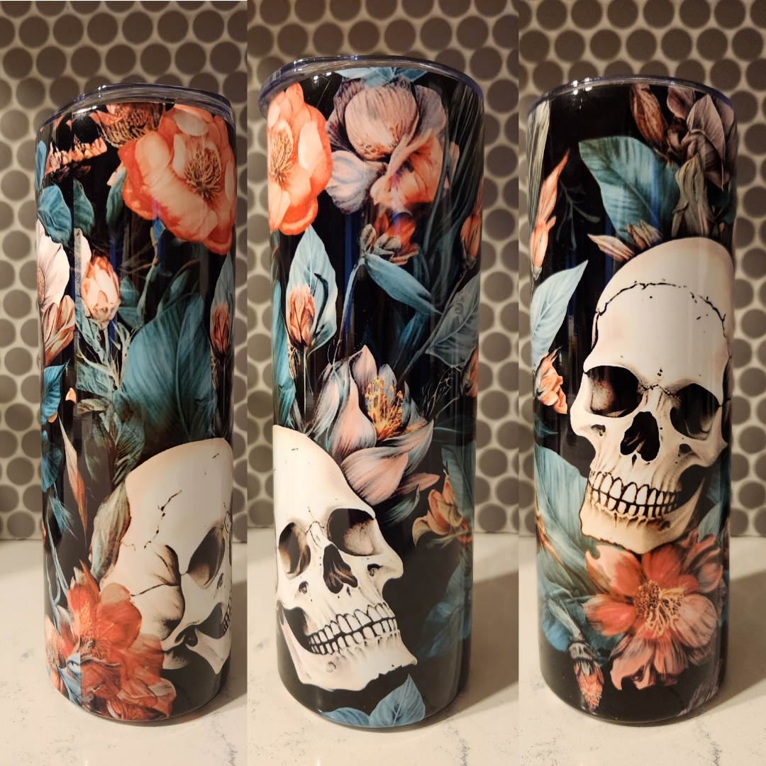 Skull Floral 20oz tumbler